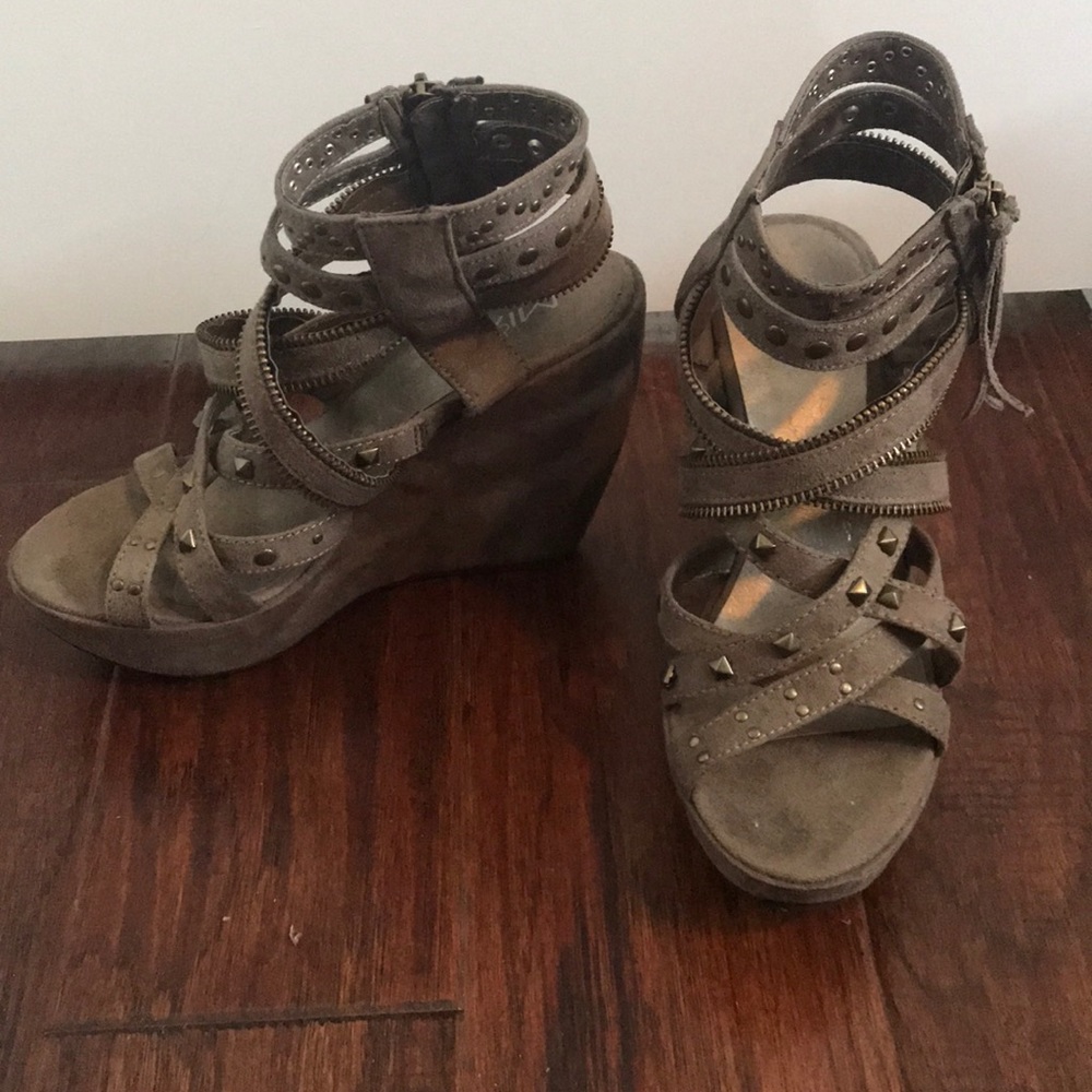 Taupe Suede Wedge